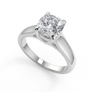 Tessa 4 Prong Claw Solitaire Cushion Cut Diamond Engagement Ring - Nivetta